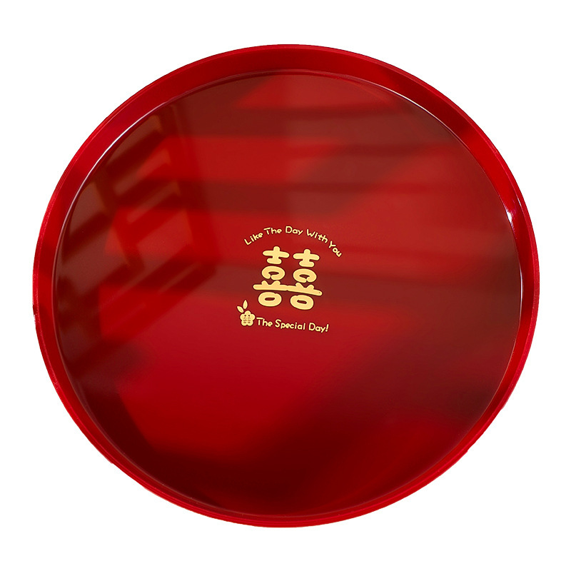 結婚果物皿喜糖皿赤お祝い客間結婚式乾杯トレイ婚約喜皿結婚用品大全|undefined