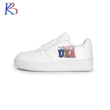 跨境外贸运动鞋板鞋空军一号美国独立日爱国国旗图案印花节日爆款