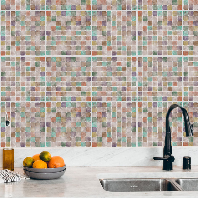 Retro Style Chamomile Imitation Tile Stickers Kitchen Bathroom Renovation Wall Stickers Renovation Oil-Proof Self-Adhesive Waterproof Thickening Retro Style Chamomile Imitation Tile Stickers Kitchen Bathroom Renovation Wall Stickers Renovation Oil-Proof Self-Adhesive Waterproof Thickening