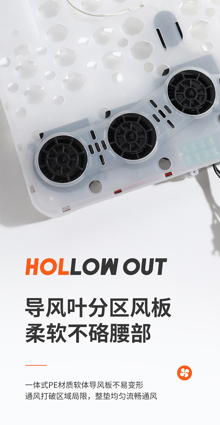 Car Ventilated Seat Cushion for Summer Use in the Car with Fan Blowing Air, Ice Silk Breathable Cooling Pad, 12V24V Compatible