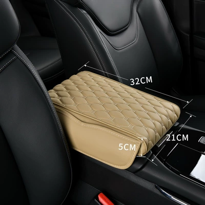 Pad, Heightening Pad, Cross-Border Hot – Armrest box pad - large-beige-upgraded-with-pocket
