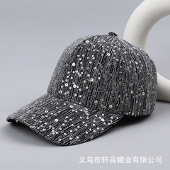 ファッションの新型のスパンコールの野球帽の男女の越境のファッションの金の通気性の日よけの日焼け止めの帽子のカジュアルな百合のアヒルの舌の帽子