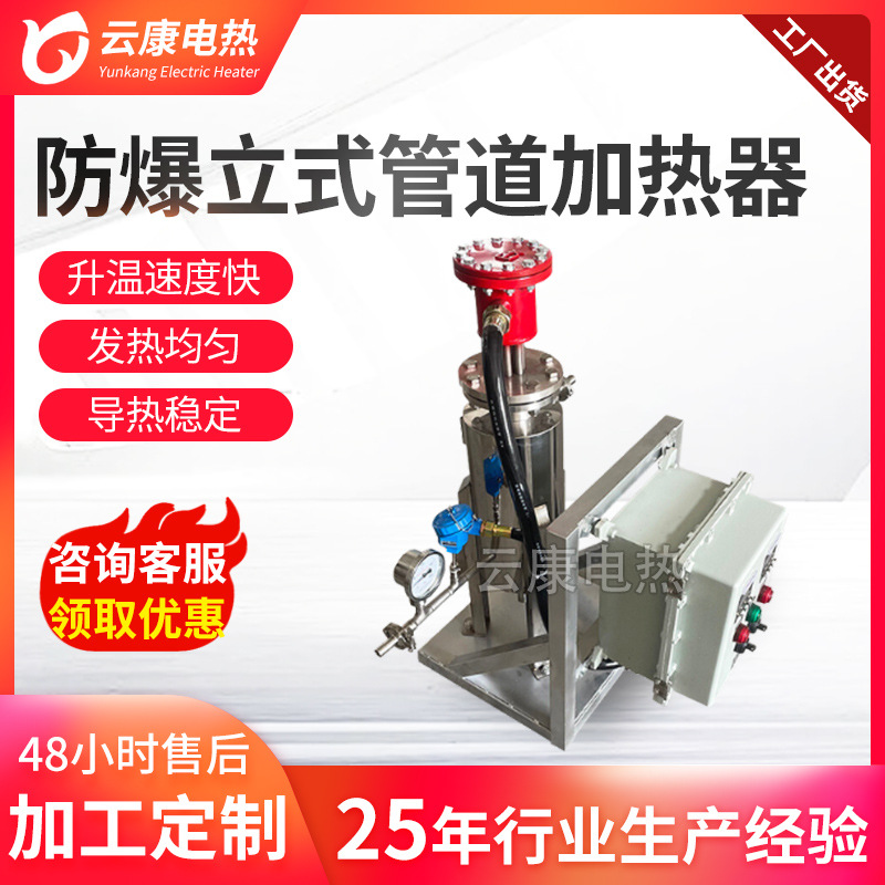 防爆立式管道加热器混合气体管道式电加热器 立式管道电加热器