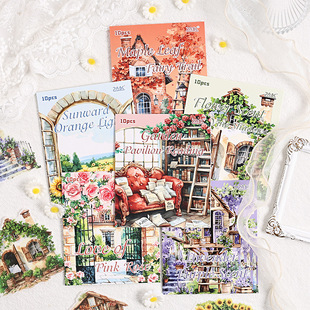 Yuezhen Garden Dream Language Cross-border Retro Hand Account Sticker Package and Paper Hand Account Material Sticker diy Creative Sticker
