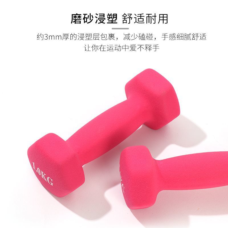 Dumbbells for Women's Fitness Home Students and Children Dipped in Solid Cast Iron Sub-Bell Men's Equipment Yoga Small Factory Direct Sales