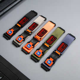 新品适用苹果iwatch手表带三星20mm华为22mm运动编织尼龙磁吸表带