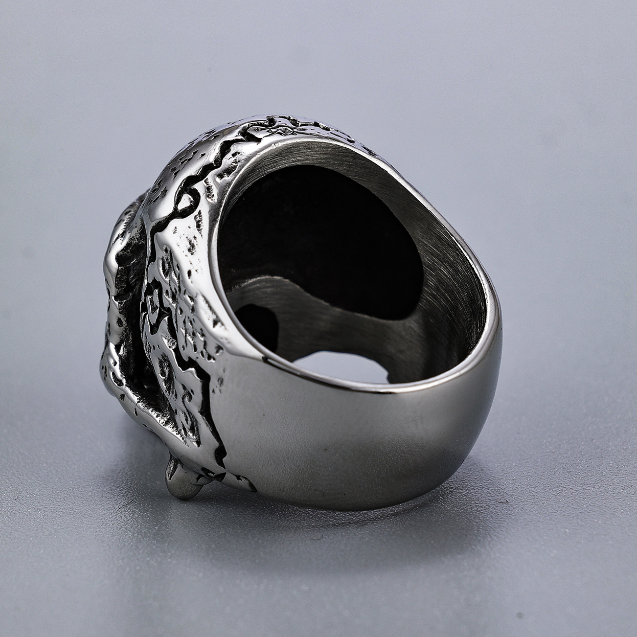 1 Piece Fashion Skull Stainless Steel Plating Men's Rings display picture 4