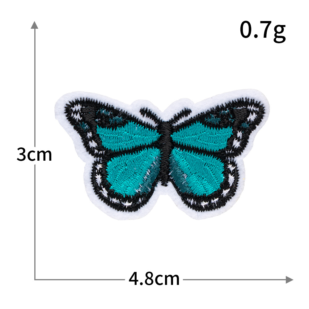 Bordado por computadora de tamaño pequeño, abeja, mariposa, pez, velero, bordado, pegatinas de tela, ropa sin costura, parches rotos, accesorios de ropa