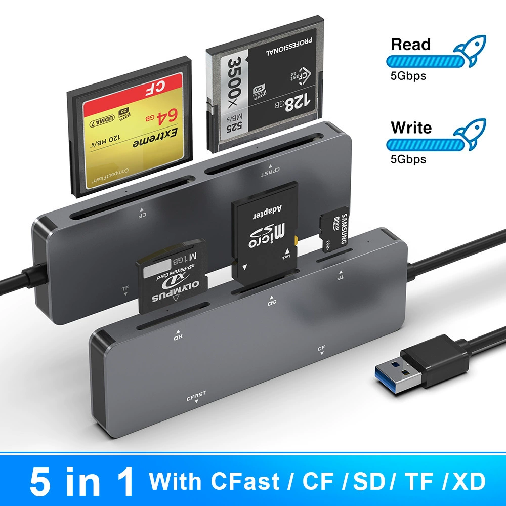 USB3.0 многофункциональная карта считыватель Type-C пяти в одном считыватель CFAST/CF/XD/SD/TF карта