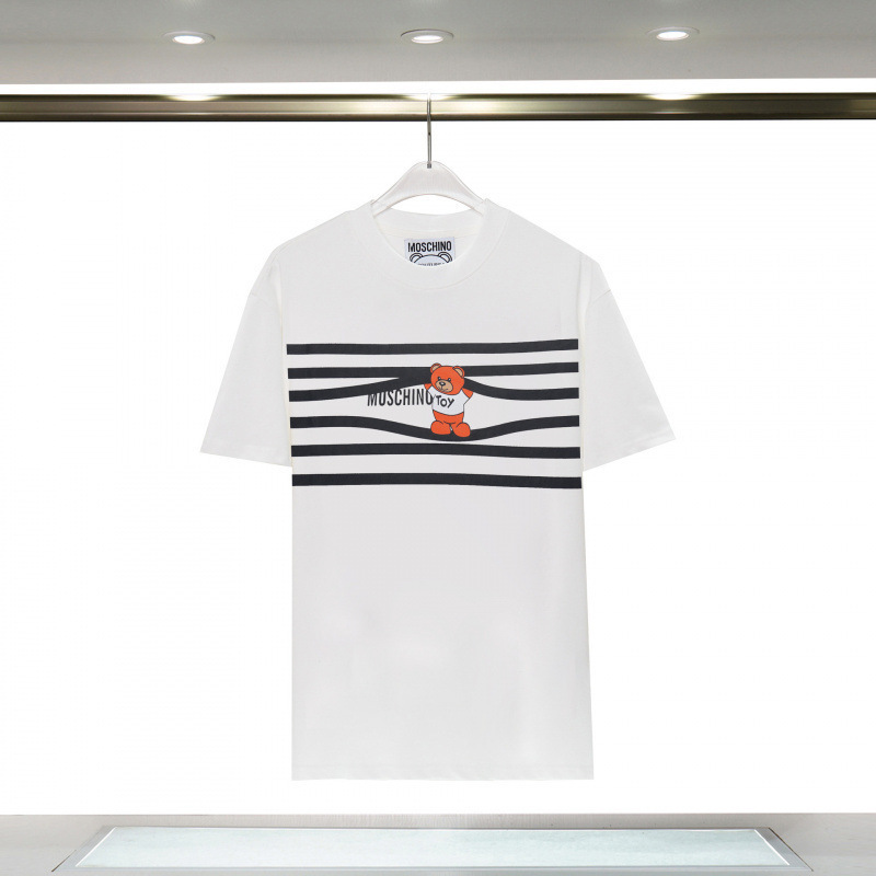 2025 春夏新作メンズカジュアルラウンドネック半袖 T シャツ中空刺繍クマ文字ルーズで多用途|undefined