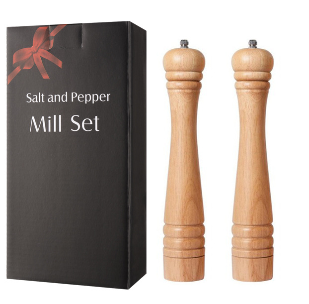 12 pulgadas de roble molinillo de pimienta negro molinillo de pimienta núcleo de cerámica molino de pimienta cocina hogar condimento botella