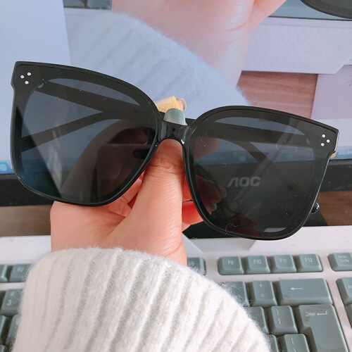 New Fashion Trendy Sunglasses for Men and Women Korean Style Three-Pointed Grain Sun Shading Dark Sunglasses Large Frame Natural Makeup Sunglasses Compatible