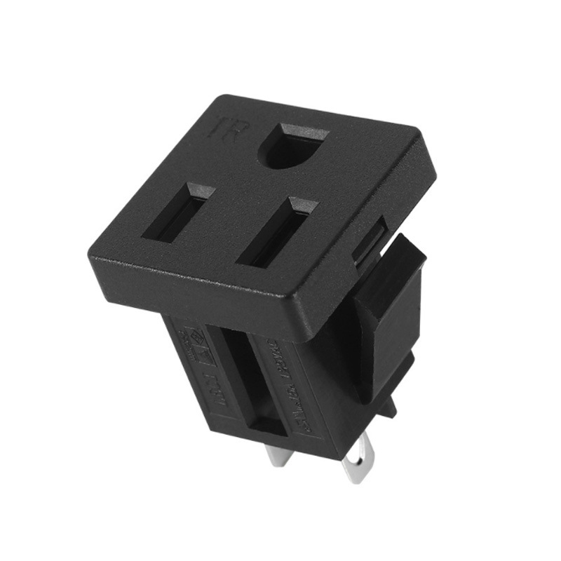 工厂供应TR带防护门美规三孔ac电源插座 数码 储能用美式三脚插座