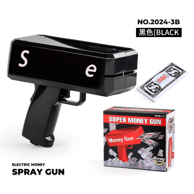 블랙 박스 빅 파워 블랙 머니 스프레이 건 SM 영어 단어 + 100 지폐 볼륨 0.5kg
