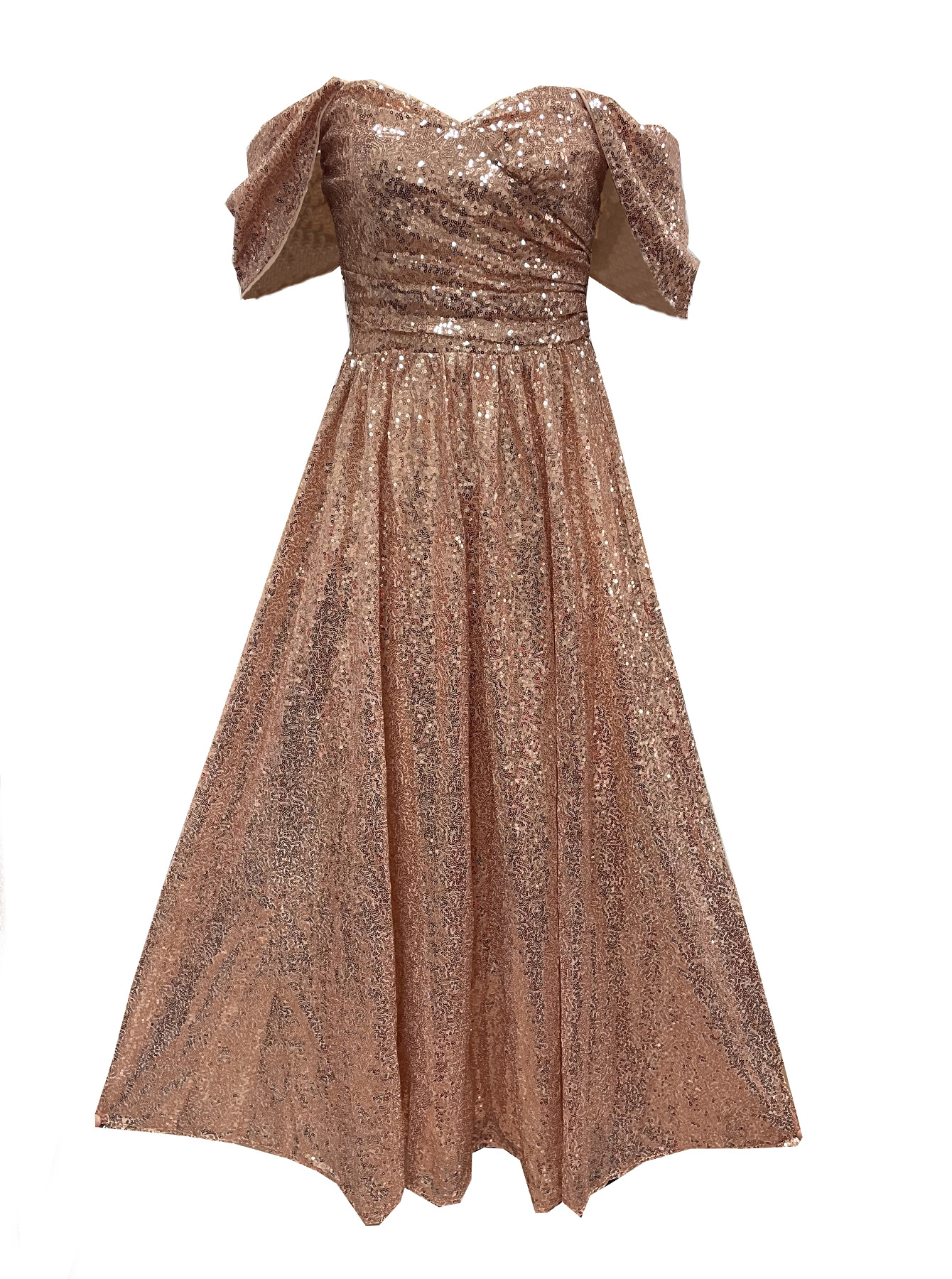 2023 primavera nueva división de manga larga con cuello en V SLIM-Fit vestido largo banquete de boda fiesta multicolor lentejuelas noche