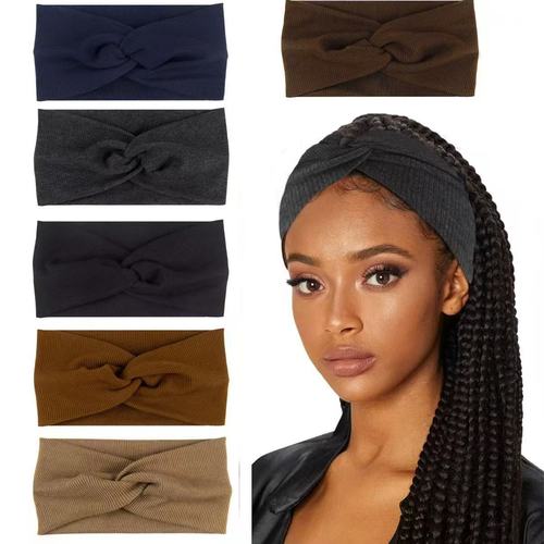 Amazon European and American Foreign Trade Bohemian Sport Wide Bow Tie Thread Cotton Cross Yoga Elastic Headband