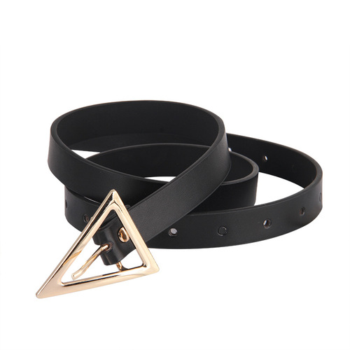 Thin triangle buckle belt for women, decorative suit, dress, sweater, waist coat, fashionable and versatile belt for women