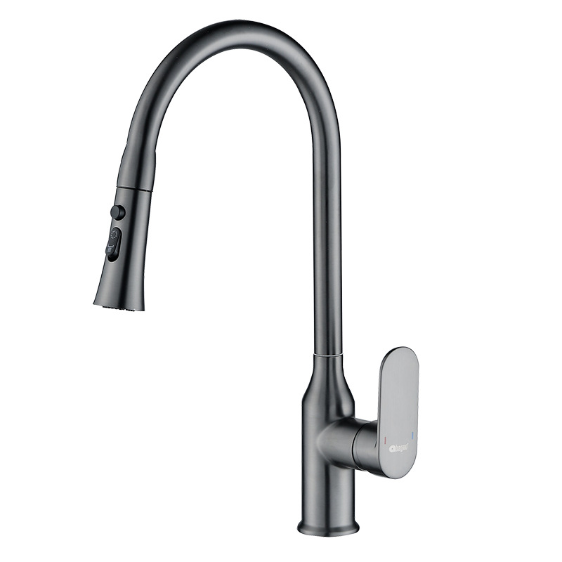 Cocina uno por uno, todo el grifo frío y caliente de cobre, grifo extraíble, retráctil universal, doble salida, fregadero, grifo extraíble