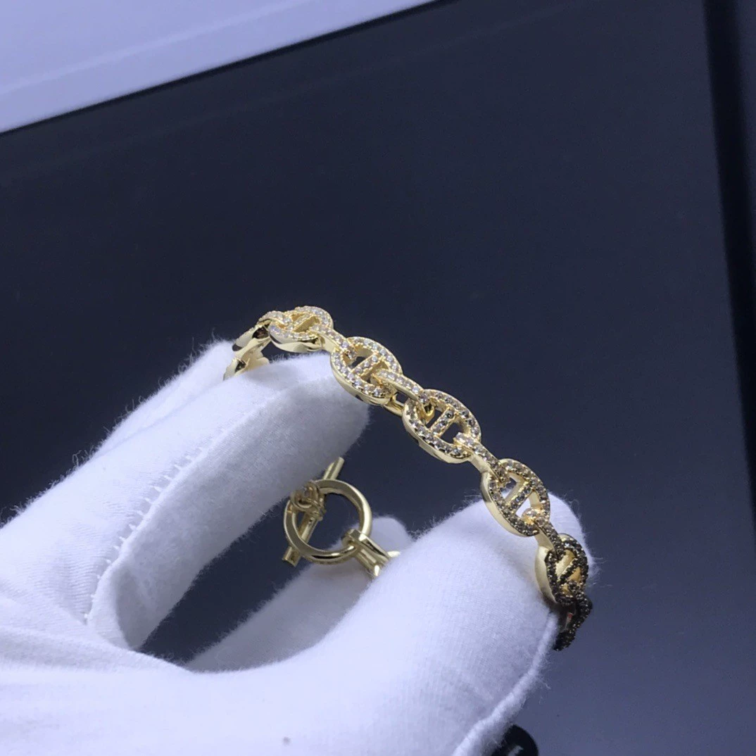 Браслет Star‑link, посеребление розовое золото 18k, варианты с pave-бриллиантами или полностью упрочнённым рисунком, вес 0.002 кг