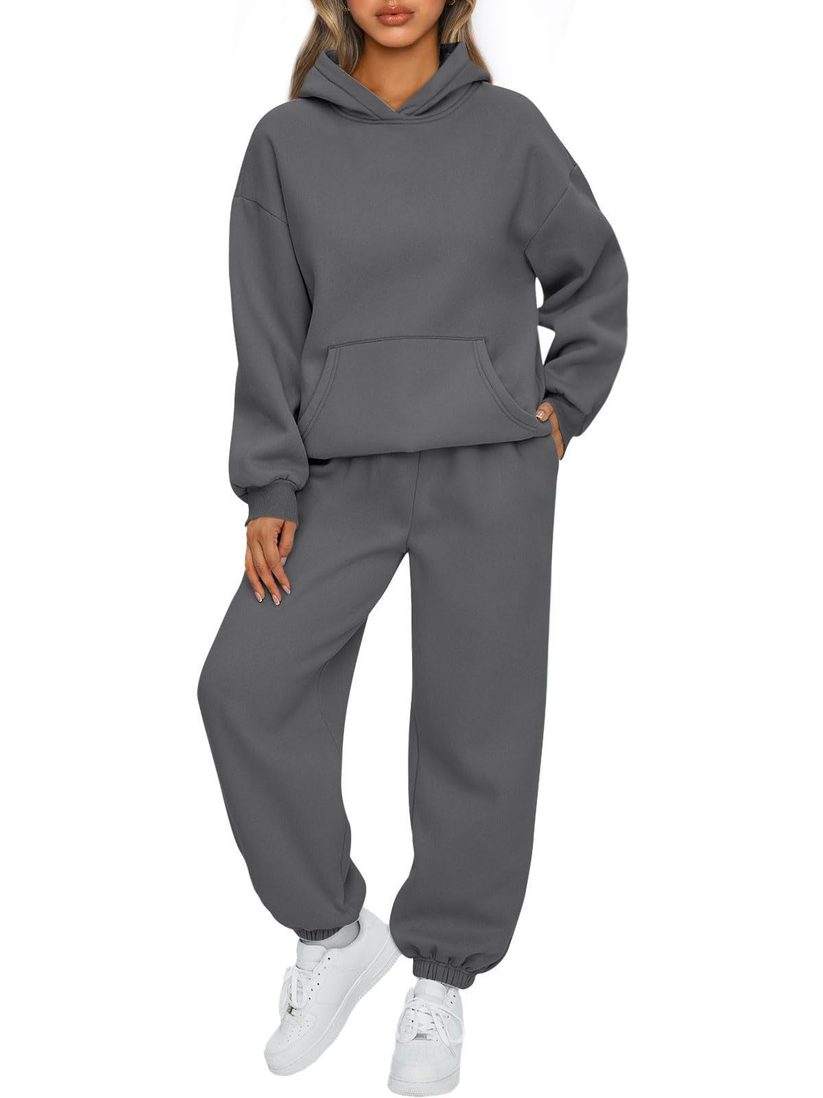 ActiveGo European And American Autumn Winter Women's Two-Piece Hoodie Loose Casual Long Pants Sportswear Set In Stock_desvips.com