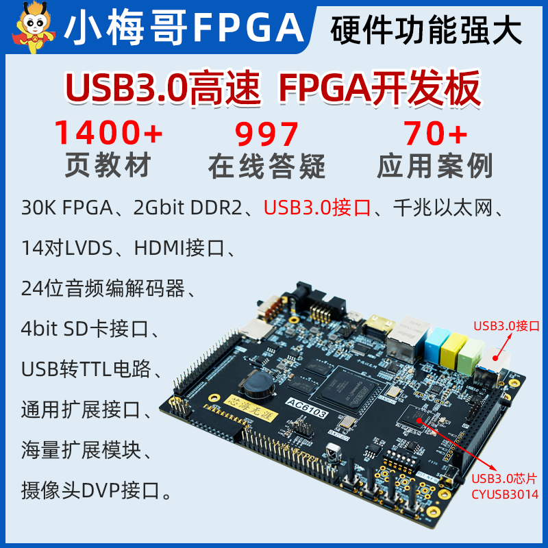 j8DDR2AlAC6USB以太网3014a310FX3FPGA开发板DSter光纤g3