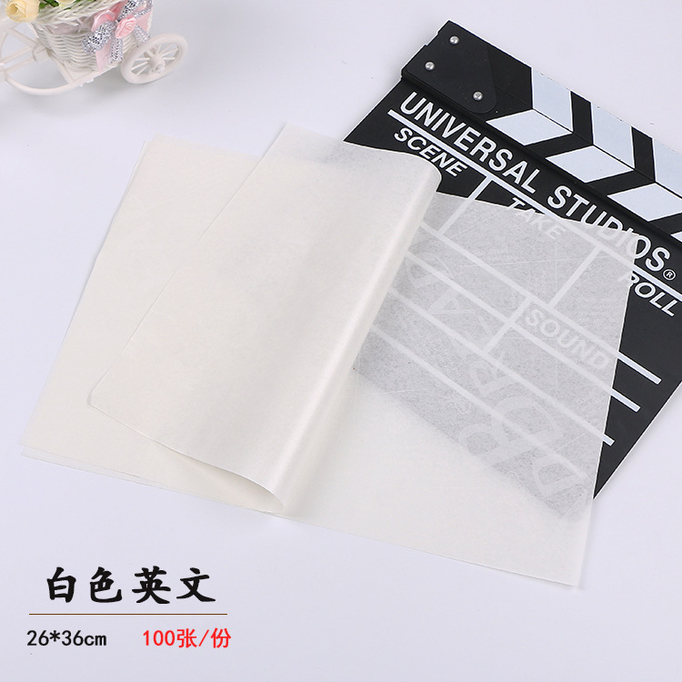 En stock suministro de pastel rollo de papel a prueba de aceite recubierto bandeja de pastelería papel de placa de embalaje para hornear papel de hamburguesa 100 hojas/pieza