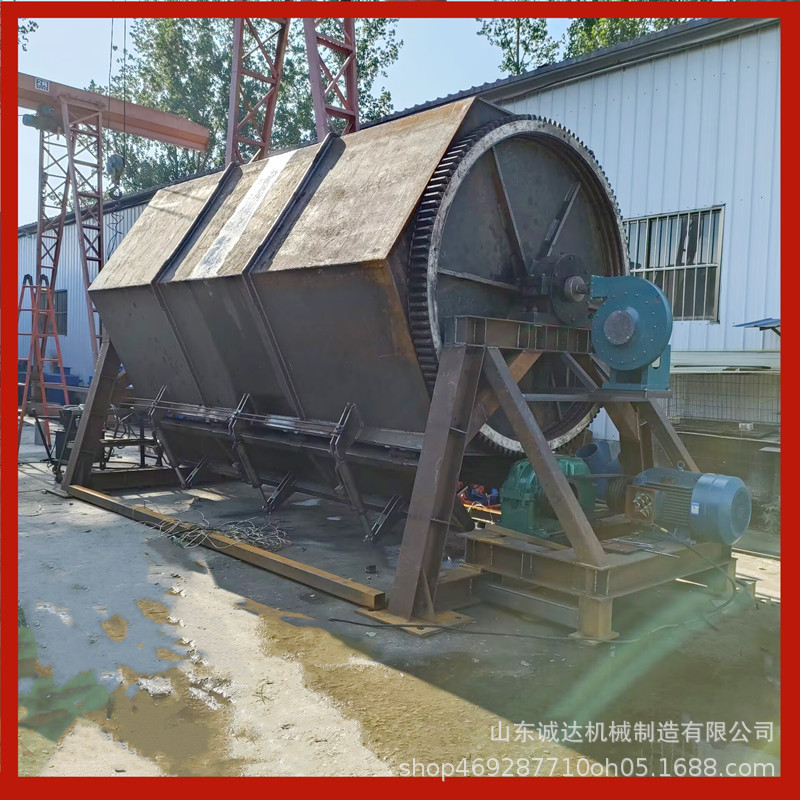 现货供应铁制品除锈打磨机 大容量液压开门滚筒抛光机