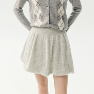 Lekasha cashmere 山羊绒花苞裙运动瑜伽裙女短款户外A字半身裙