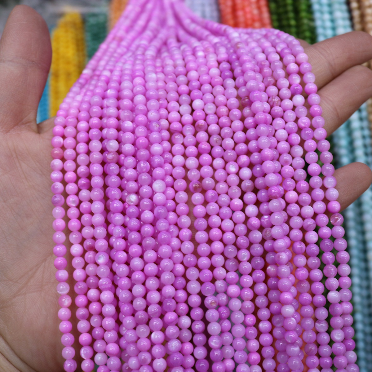 Conchas de agua dulce naturales cuentas mixtas de color 4mm color monocromático bolas perlas sueltas diy joyería accesorios joyería al por mayor image 37