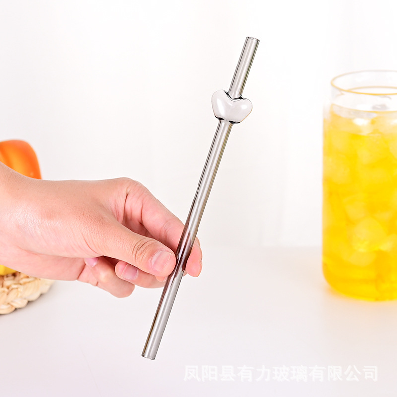 amor pipas de vidrio transparente color tubo recto alto borosilicano resistente al calor jugo de té tubo de vidrio pipas de vidrio de color