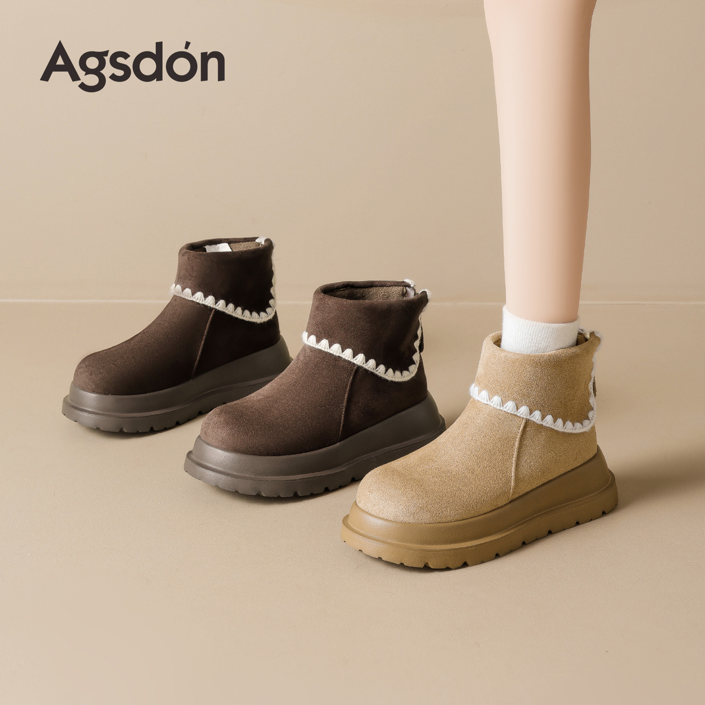 Botas de nieve de fondo grueso para mujeres 2025 nuevo otoño invierno residuos de viento retro botas de algodón de camisa de Martin