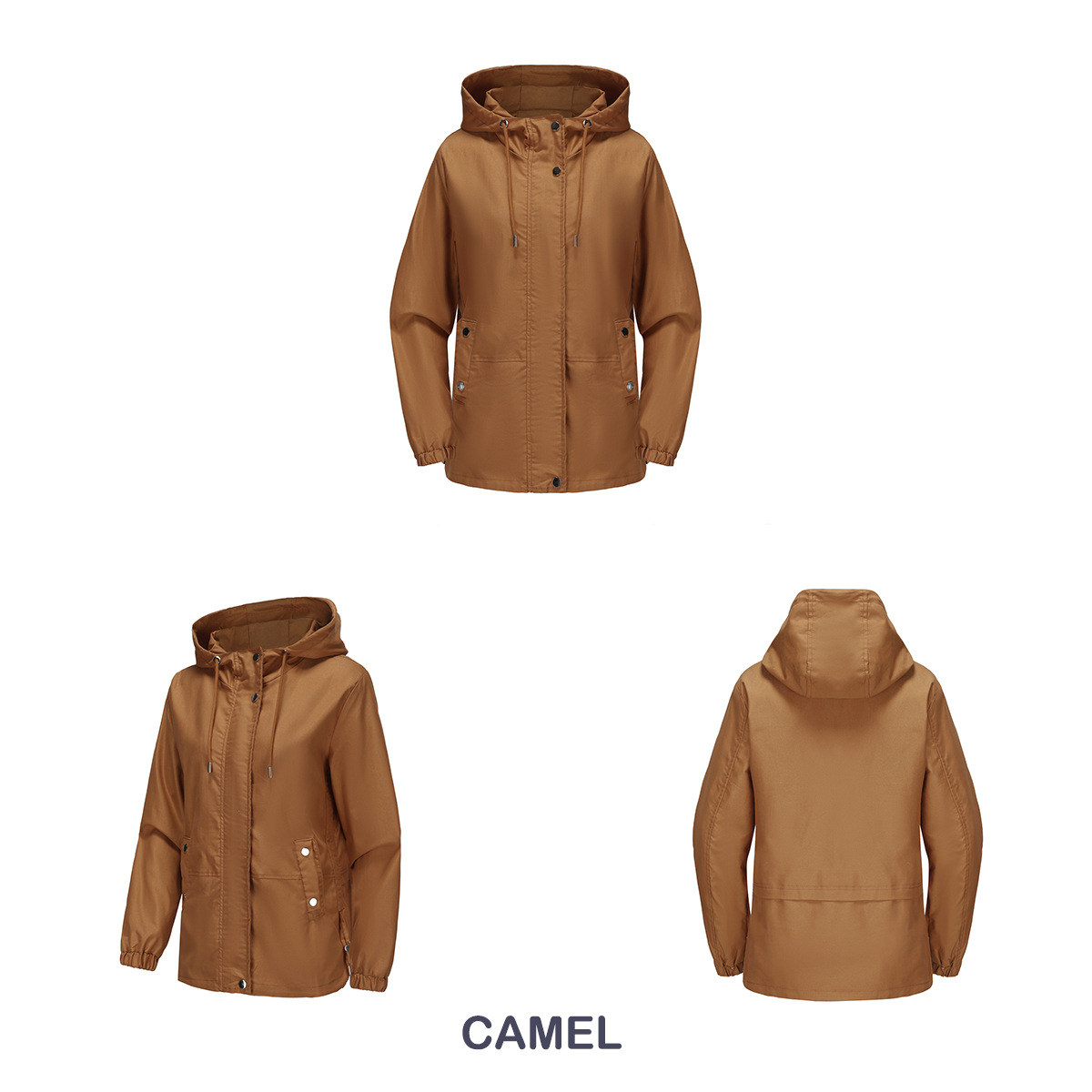 Women's Clothing new spring and autumn casual windbreaker women's loose windproof jacket with hood and long sleeves basic windproof jacket for women_voghion.com