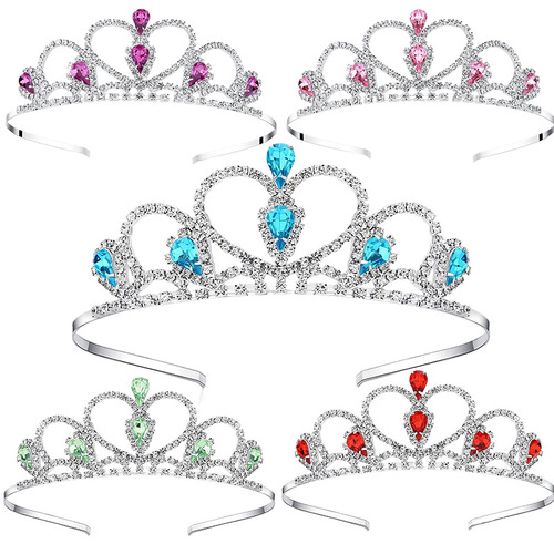 Bridal party rhinestone hair crown children's performance love hair hoop headband manufacturer direct sales hair accessories prom crown