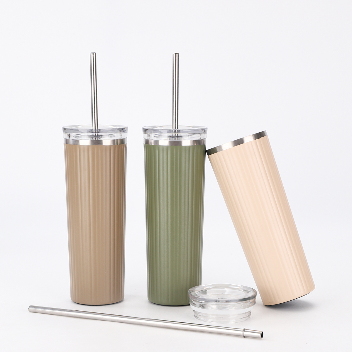 Nuevo taza de café de oficina con paja taza de bebida directa de gran capacidad 304 taza de vacío de acero inoxidable mayorista