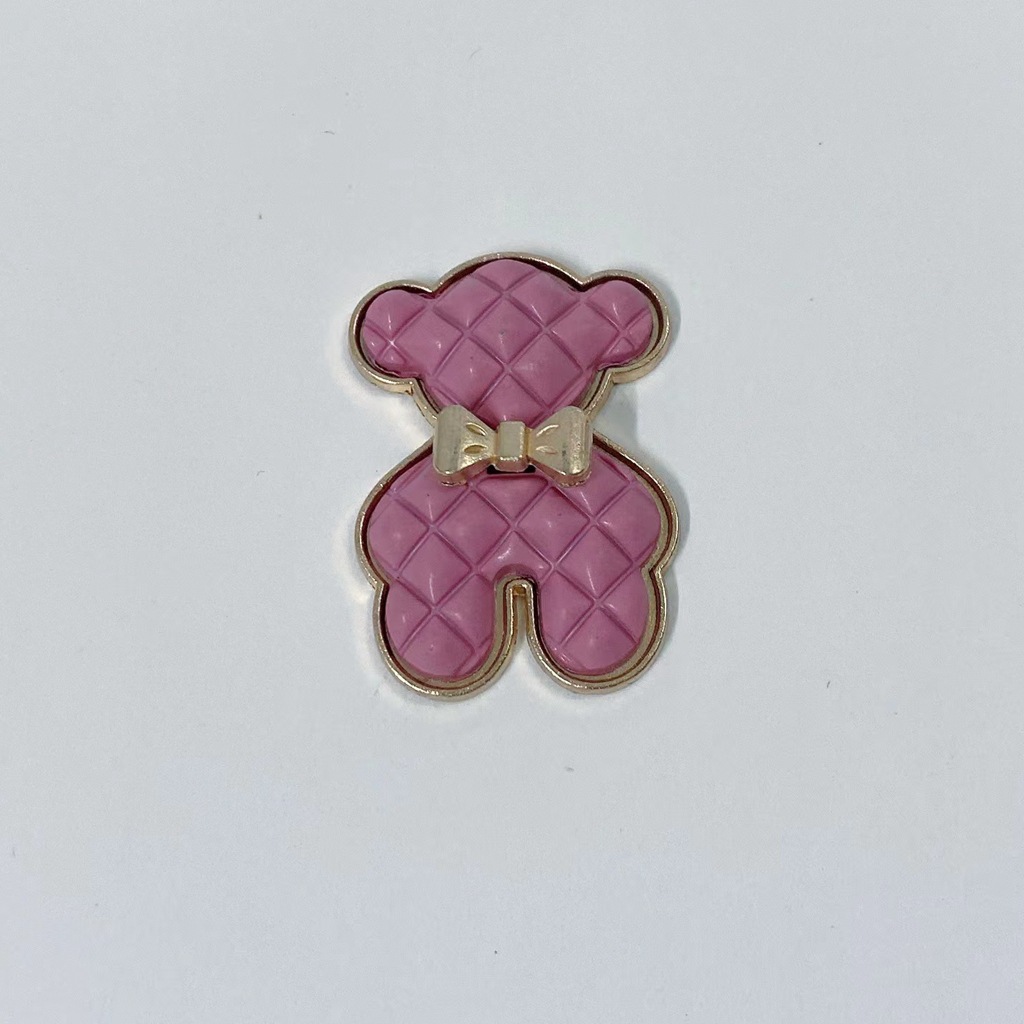 Nuevo creativo pintura en aerosol oso diy accesorios de joyería teléfono móvil shell material de belleza aleación oso accesorios para el cabello pajarita ins