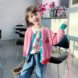 女童开衫2026新款春季儿童韩版宽松毛衣宝宝春秋款甜美洋气针织衫