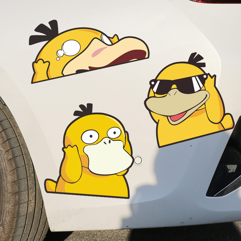 可達鴨車はアニメ防水jdm個性的でかわいい車体に三角窓の傷を貼って宝可夢シールを隠すことができる
