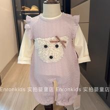 2025新款女童背带裤套装秋装洋气可爱婴儿衣服宝宝两件套春秋爬服