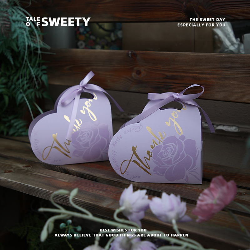 Nueva caja de dulces de boda bolsas de dulces portátiles de nicho simple caja de dulces de boda caja de regalo de alta calidad caja de papel