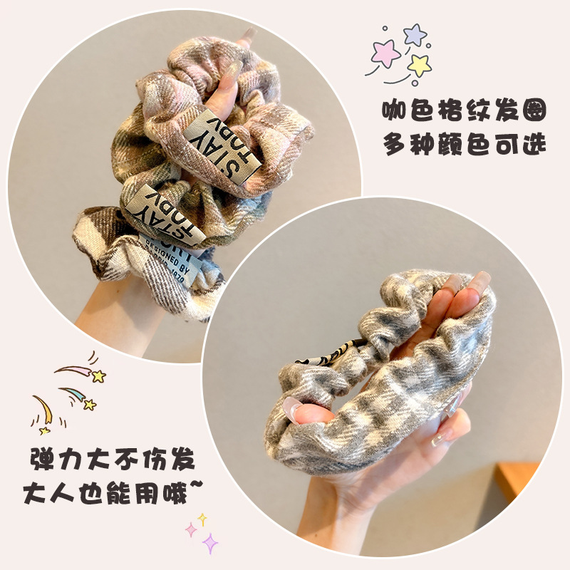 Mil pájaros anillo de cabello de intestino grande para mujeres otoño y invierno atado cabello detrás de la cabeza alta cola de caballo coreana Sison de alta elasticidad anillo de cabello tocado