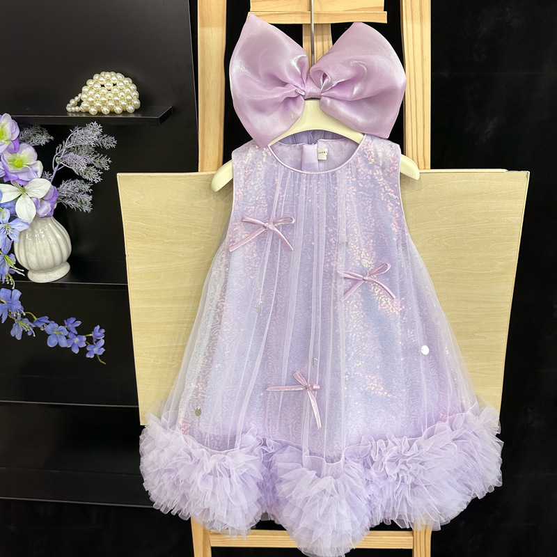 女小童夏款无袖连衣裙2026新款洋气女宝宝网纱公主裙儿童夏季裙子