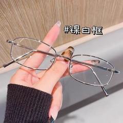 跨境感光变灰小框时尚防蓝光镜高级感变色欧美风学生金属近视眼镜