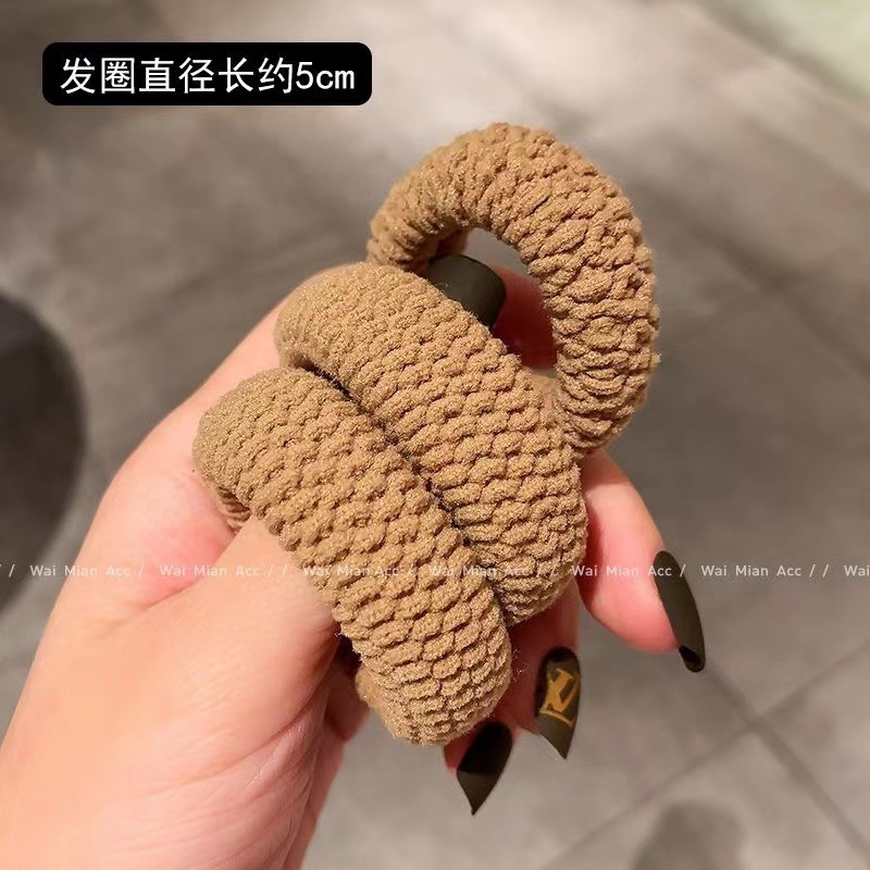 Temperamento simple y duradero de alta elasticidad cuerda de cabeza de mujer correa de pelo anillo de cabello grueso de alta cola de caballo adornos de cabello cuerda de cabello