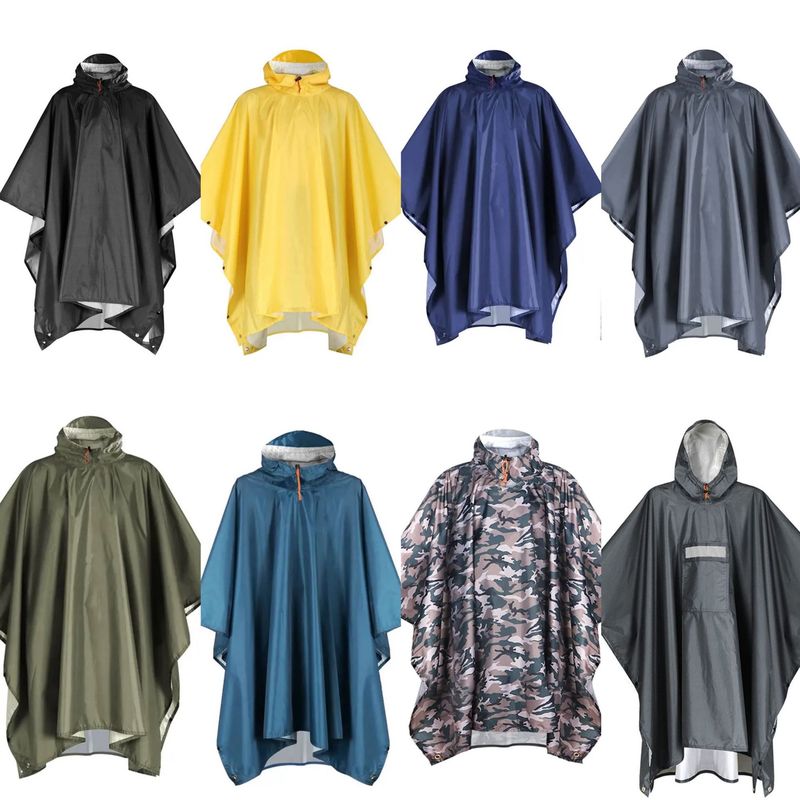 多機能三合一レインコート天幕地マントレインコートアウトドア登山防雨ポリエステル連体レインコート成人|undefined