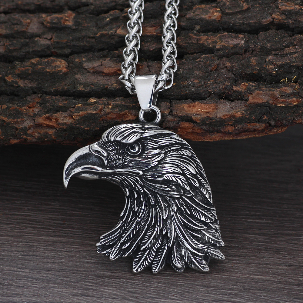 25g Weight Zinc Alloy Pendant Material Pendant Necklace Classification Alloy Chain Material Retro Eagle Alloy Zinc Alloy Plating Men's Pendant Necklace
