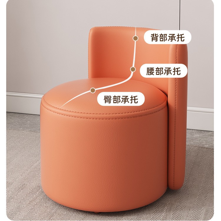 Taburete bajo, cómoda, taburete pequeño, silla de Sala de estar de lujo ligero, silla de cuero, taburete de sofá, taburete redondo italiano