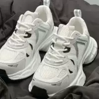 Унисекс кроссовки на платформе белые, нескользящие, сетчатый верх, амортизированная подошва, бренд 曼柏茉