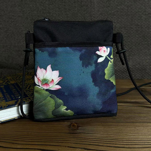 Original Ethnic Style Bag, Mobile Phone Bag for Men and Women, Fresh Printed Trendy Crossbody Small Bag with an Artistic National Style