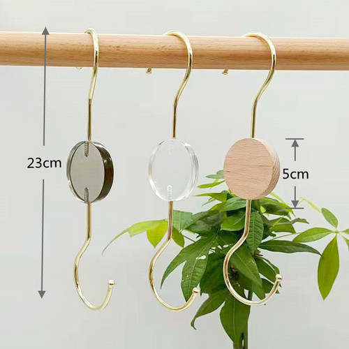 Wooden circle round hook clothing store jeans S hook round ring hanger pants hook clip scarf hook factory direct supply