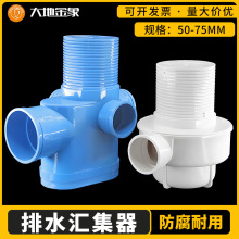 PVC排水汇集器同层卫生间管件排水配件75*50mm同层侧排预埋地漏